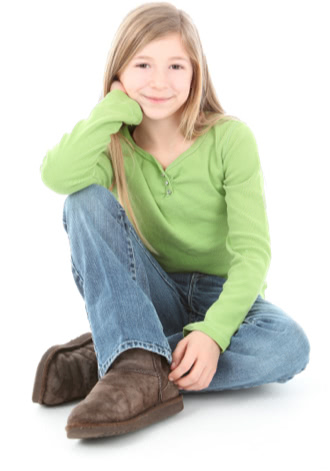 Girl sitting on the ground