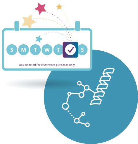 Molecules with calendar icon