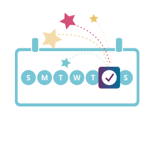 Calendar with stars icon