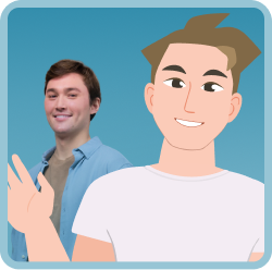 Ryan and his animated avatar