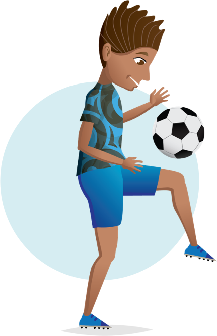 Child juggling a soccer ball
