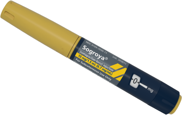 Angled Sogroya® 10 mg pen