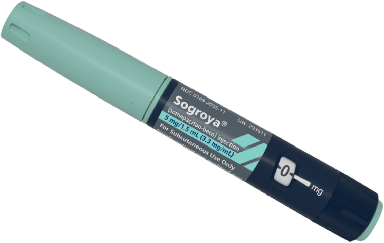Angled Sogroya® 5 mg pen